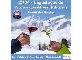 13/04 -Degustação de Vinhos dos Alpes Italianos Alto Piemonte e Alto Adige